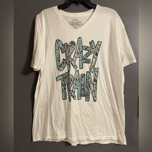 Crazy Train snakeskin logo white shirt
